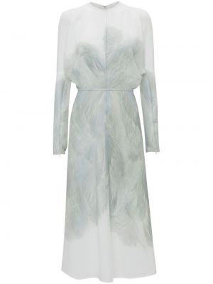 Midi haljina sa perjem s printom Victoria Beckham