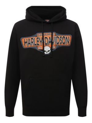 Хлопковое худи Harley Davidson черное