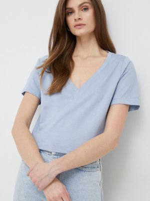 Памучна тениска Calvin Klein синьо