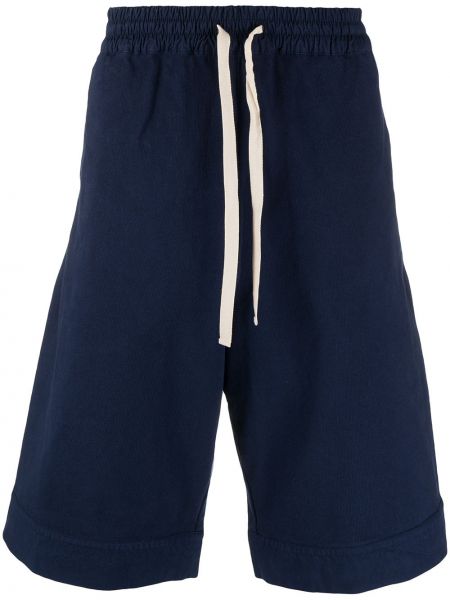 Bombažne kratke hlače Jil Sander modra