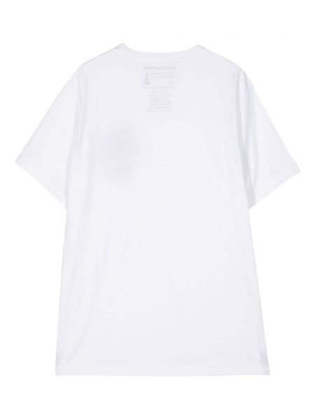 T-shirt brodé en coton et imprimé rayures tigre Maharishi blanc