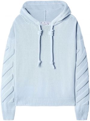 Hoodie i stickad Off-white