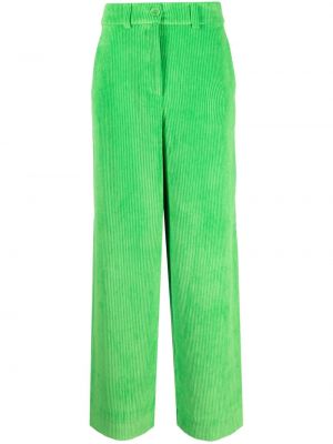 Pantaloni de catifea cord cu croială lejeră Essentiel Antwerp verde
