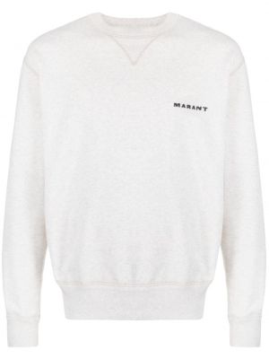 Bavlnený sveter s výšivkou Marant biela