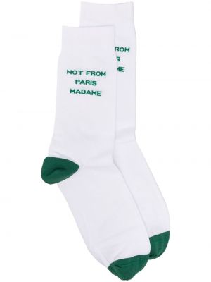 Chaussettes en coton Drôle De Monsieur blanc