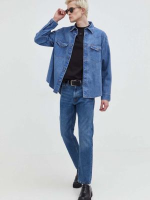 Koszula jeansowa relaxed fit Hugo niebieska