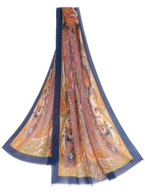 Fular de mătase cu imagine cu model paisley Etro galben