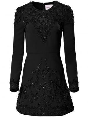 Koktel haljina sa šljokicama Carolina Herrera crna
