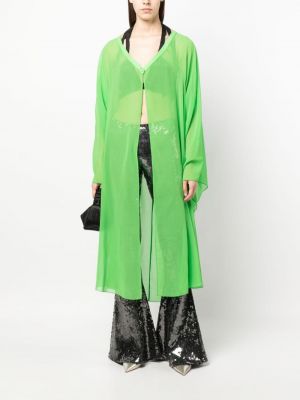 Drapovaný kabát Styland zelený