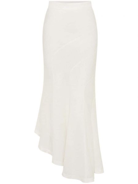 Ασύμμετρη λινή φούστα Nicholas λευκό