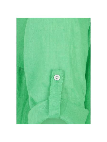 Blusa de cintura alta de lino Doris S verde