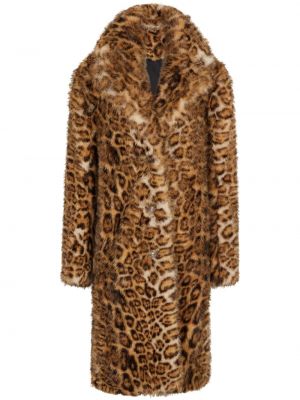 Krzneni kaput s printom s leopard uzorkom Rabanne