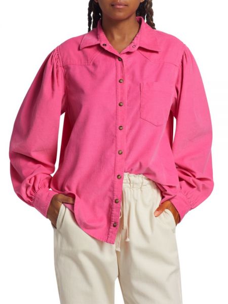 Розовая вельветовая рубашка Xírena