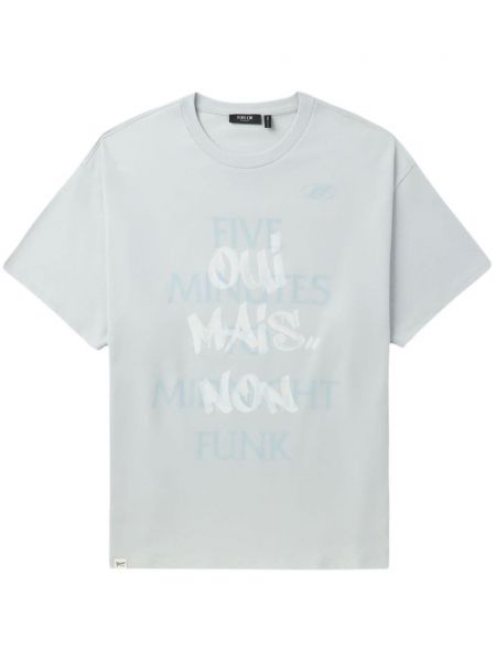 T-shirt avec imprimé slogan en coton à imprimé Five Cm gris