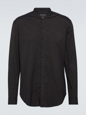 Medvilninė marškiniai Giorgio Armani juoda