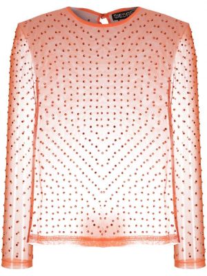 Prozorna bluza s kristali Siedres oranžna