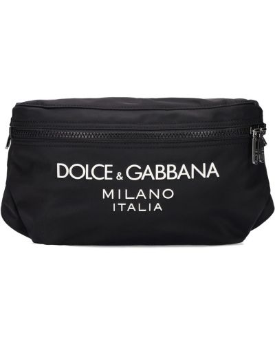 Kožený pásek z nylonu Dolce & Gabbana černý