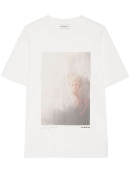 Bavlnené tričko Anine Bing biela