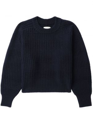 Кашмирен пуловер с кръгло деколте Loulou Studio синьо