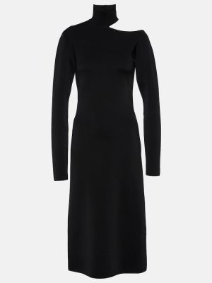 Sukienka midi z dżerseju Ferragamo czarna