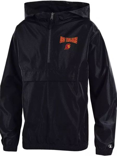 Черная компактная куртка-пуловер на молнии Champion Youth USC Trojans