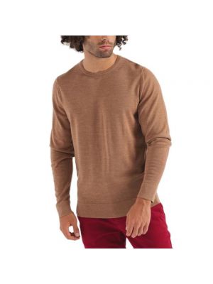 Jersey de lana de lana merino de tela jersey Calvin Klein marrón