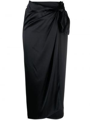 Satenska suknja s draperijom Erika Cavallini crna