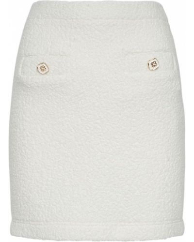 Mini spódniczka wełniana z modalu Casablanca biała