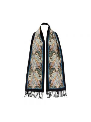 Pañuelo de seda de flores con estampado de cachemira Etro negro
