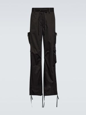 Bavlněné cargo kalhoty s vysokým pasem Dolce&gabbana černé