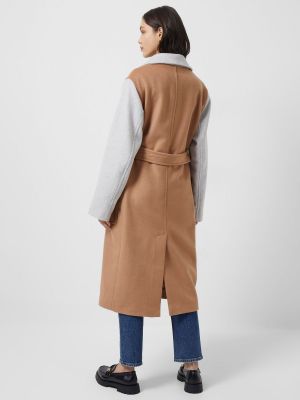 Меланжевое шерстяное пальто French Connection серое