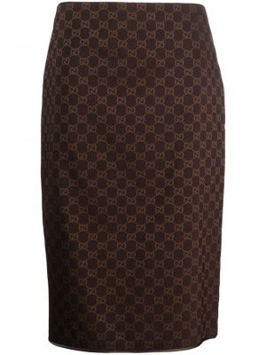 Puzdrová sukňa Gucci hnedá