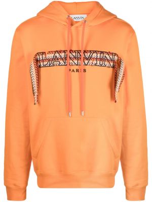 Hoodie med broderi Lanvin orange