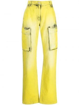 Proste jeansy z przetarciami Versace żółte