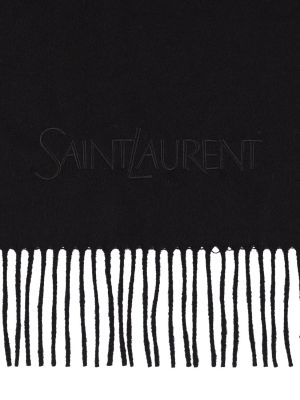 Echarpe brodée en cachemire Saint Laurent noir