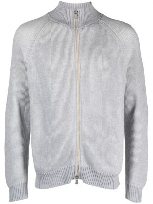 Cardigan en laine fermeture éclair en tricot Eleventy gris