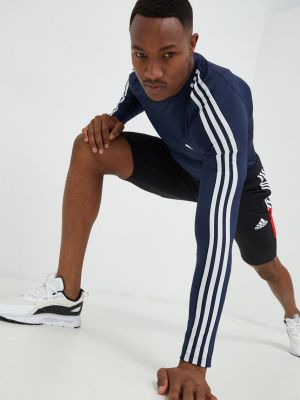 Prugasta majica dugih rukava sa dugačkim rukavima Adidas Performance plava