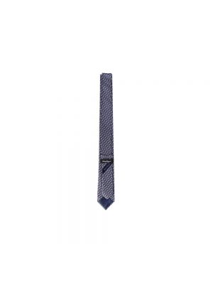 Jedwabny haftowany krawat Salvatore Ferragamo niebieski