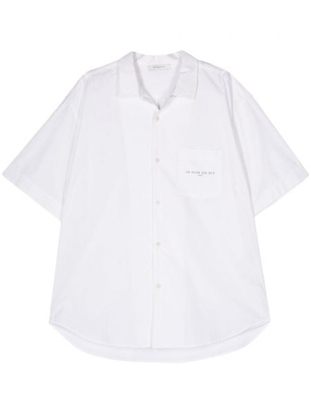 Bílá bavlněná košile s potiskem Ih Nom Uh Nit