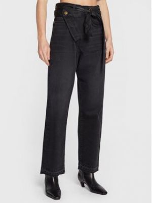 Džínsové bavlnené priliehavé džínsy s rovným strihom Pinko - čierna