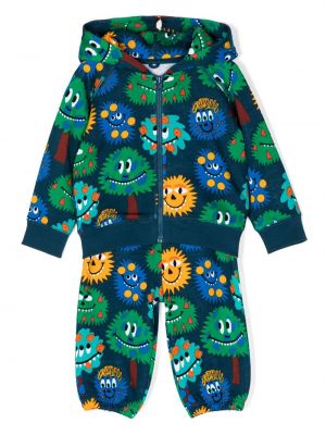 Printti puuvilla verryttelypuku tytöille Stella Mccartney Kids sininen