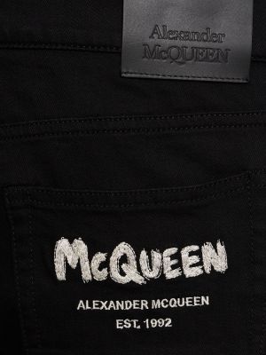 Medvilninės skinny fit džinsai slim fit Alexander Mcqueen juoda