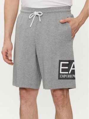 Priliehavé športové šortky Ea7 Emporio Armani sivá