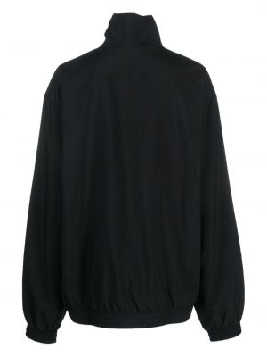 Svītrainas kokvilnas jaka Adidas melns