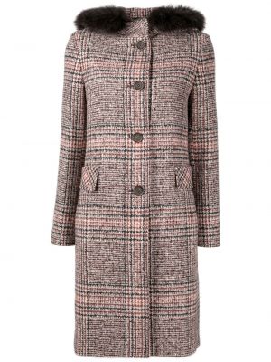 Καρό παλτό με κουκούλα με σχέδιο Cinzia Rocca
