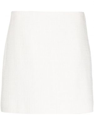 Bavlněné mini sukně na zip z polyesteru Theory - bílá