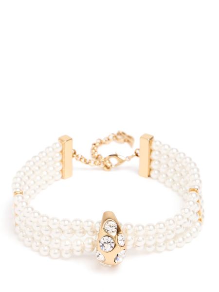 Krištáľový náhrdelník s perlami Blumarine biela