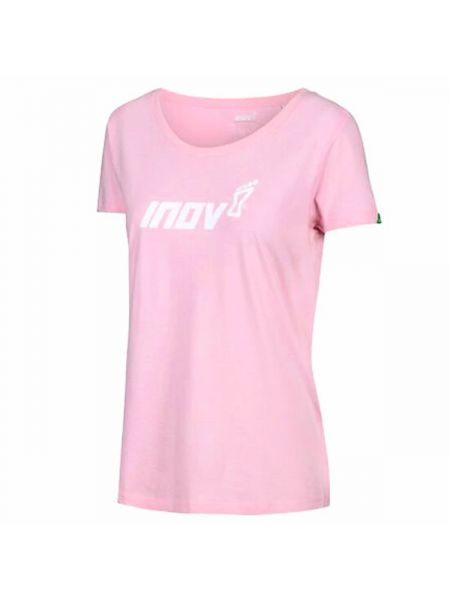Βαμβακερή αθλητική μπλούζα Inov-8 ροζ