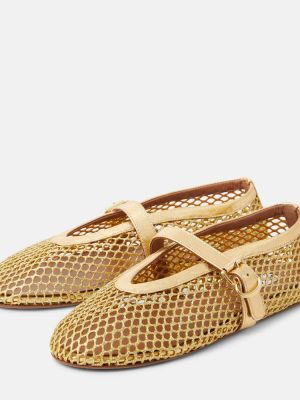 Hálós bőr balerina cipők Alaïa aranyszínű