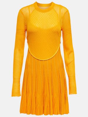 Mini vestido de punto plisado Givenchy amarillo